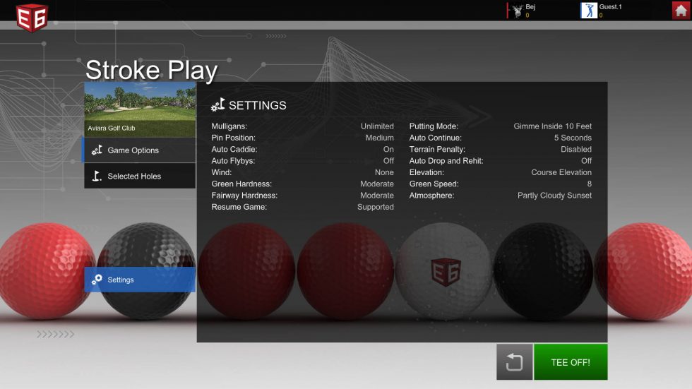 ゲームオプション設定画面
